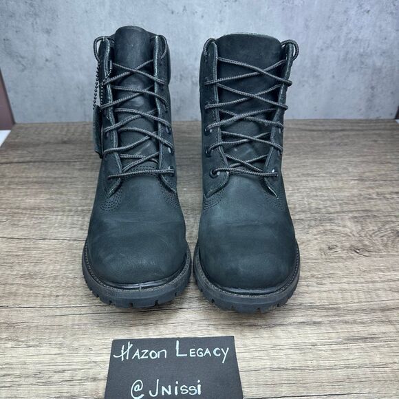 Timberland~Women's~Black Waterproof Nubuck 6” Premium(8658A) Boots~Size 7 - Picture 3 of 11